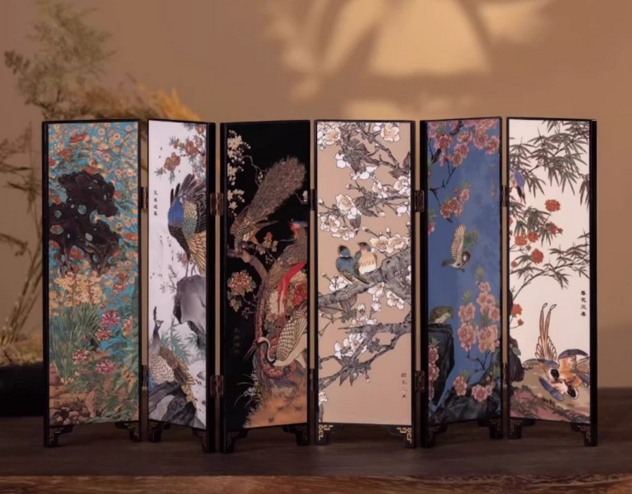 Type-F    南京云锦研究所博物馆摆件屏风 Ornamental screen from the Nanjing Yunjin Research Institute Museum  （请勿购买，这是额外送给您的礼物！） (Please do not purchase, this is a gift for you!)
