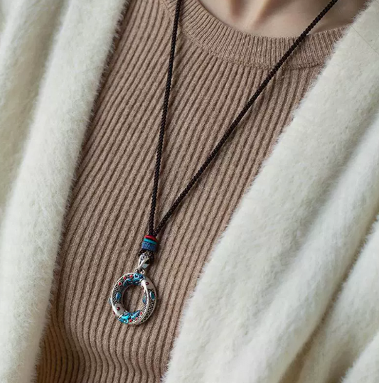 Twin Fish Guardian Necklace 双鱼护身链