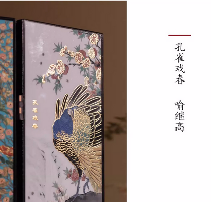 Type-F    南京云锦研究所博物馆摆件屏风 Ornamental screen from the Nanjing Yunjin Research Institute Museum  （请勿购买，这是额外送给您的礼物！） (Please do not purchase, this is a gift for you!)